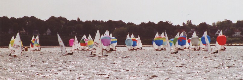 Sailing races in front of the houses